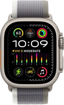 Apple Watch Ultra 2 GPS + Cellular, 49 мм, корпус из титана, ремешок Trail зеленого/серого цвета, размер M/L